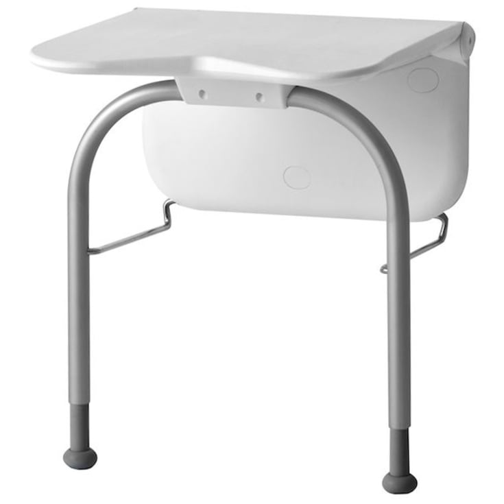 Etac Relax klapsæde med støtteben, hvid