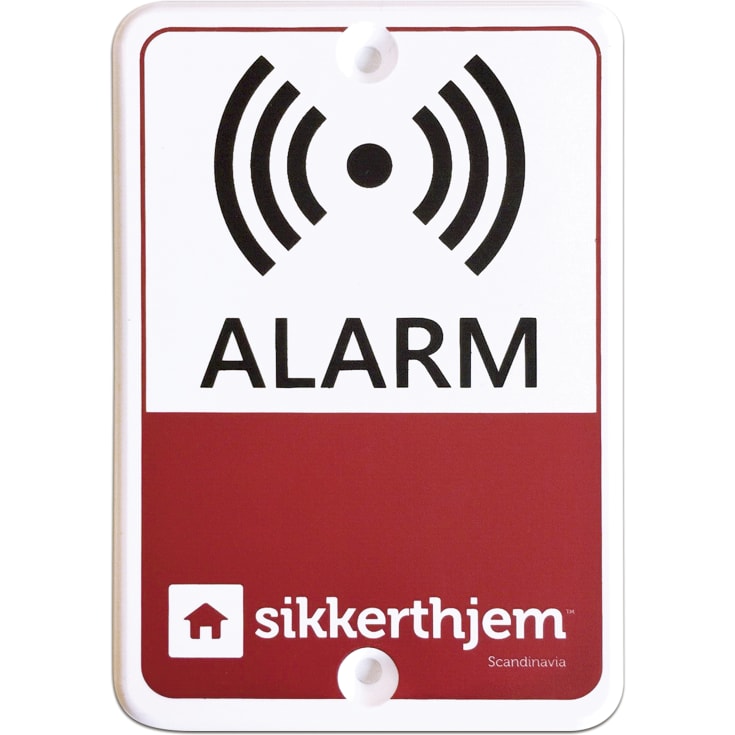 Forebyggende utendørs alarmskilt, PVC, værbestandig