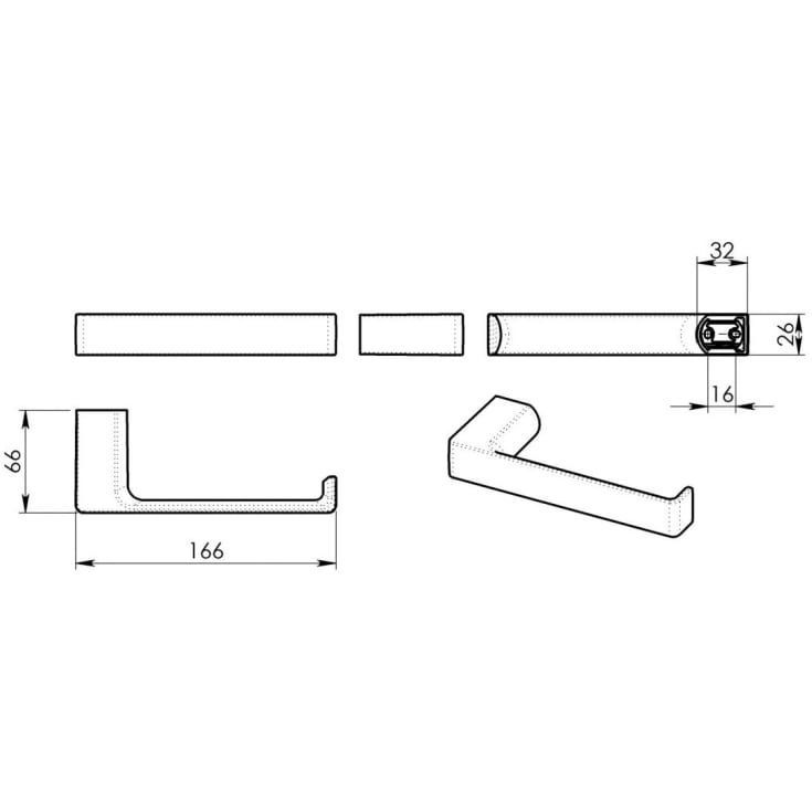 Hefe Piren dorullholder, matt sort