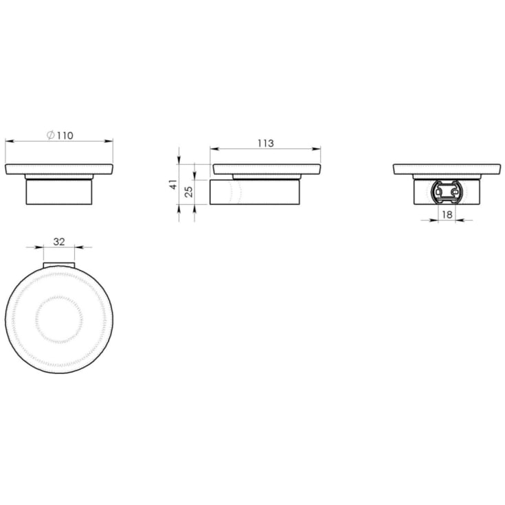 Hefe Piren sæbeskål, krom