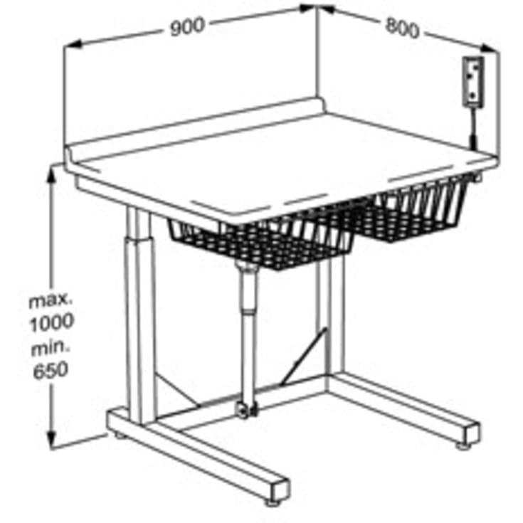 Pressalit Care skötbord, 80x90 cm, vit