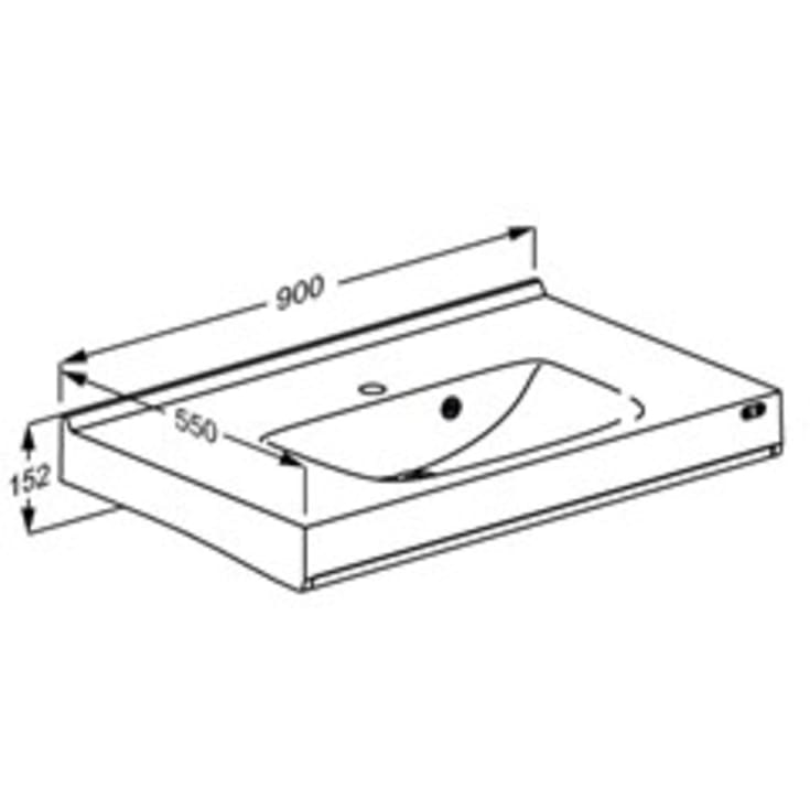 Pressalit Care Matrix Square servant, 90x55 cm, hvit