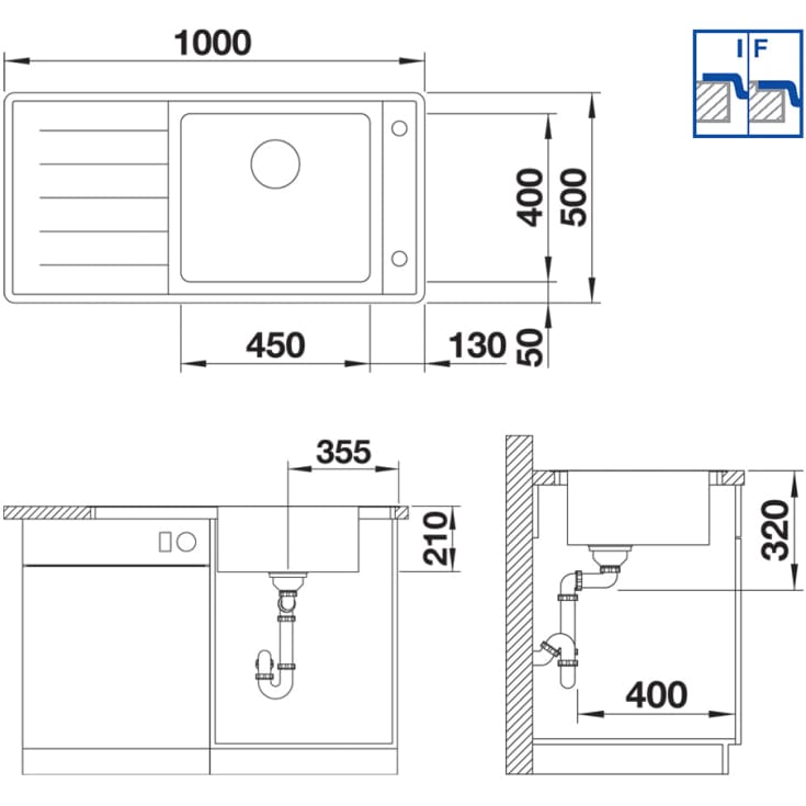 Blanco Andano XL 6 S-IF køkkenvask, 100x50 cm, rustfrit stål