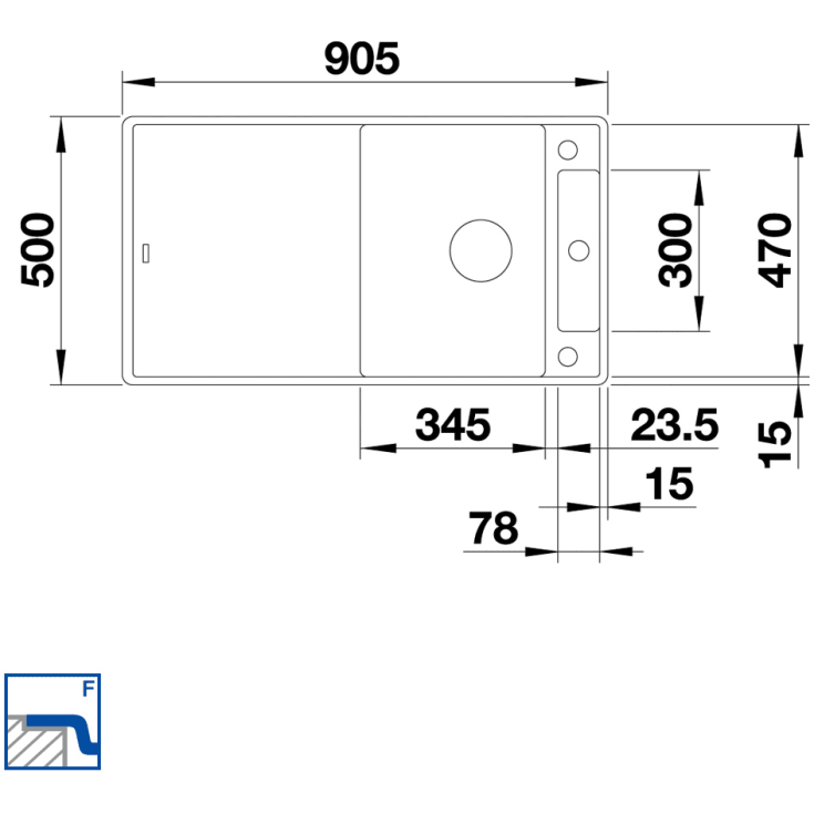 Blanco Axia Iii 5S-F Pd Hvid Mxi