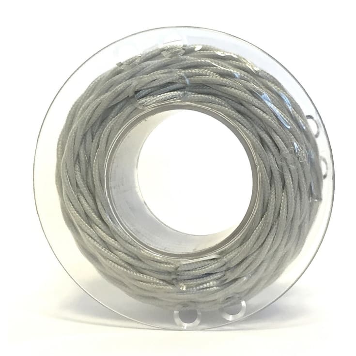 100 meter Stofledning, snoet, 2x0,75 mm², sølv, S100