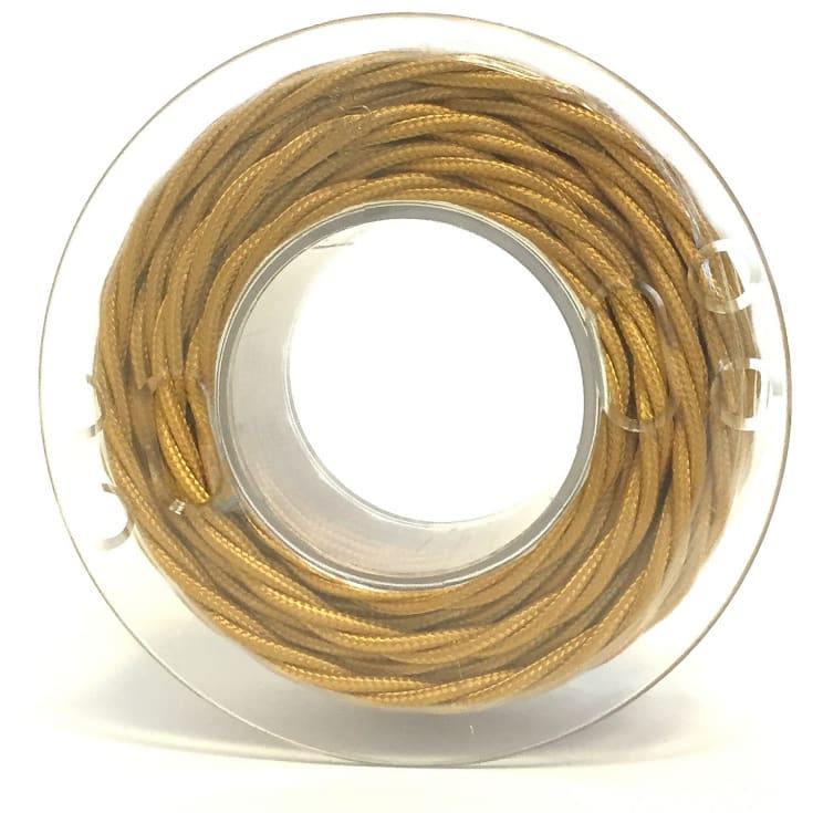 100 meter Stofledning, snoet, 2x0,75 mm², guld, S100