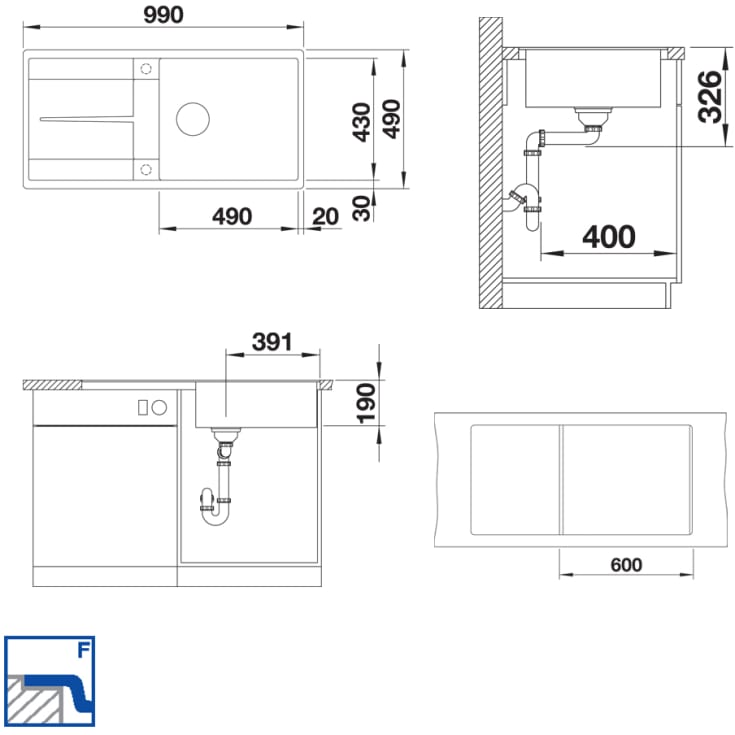 Blanco Metra Xl 6S-F Antracit Mx