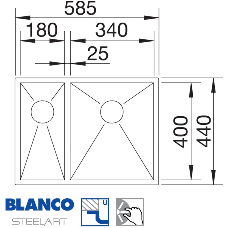 Blanco Zerox 340/180-U Venstre Uxi