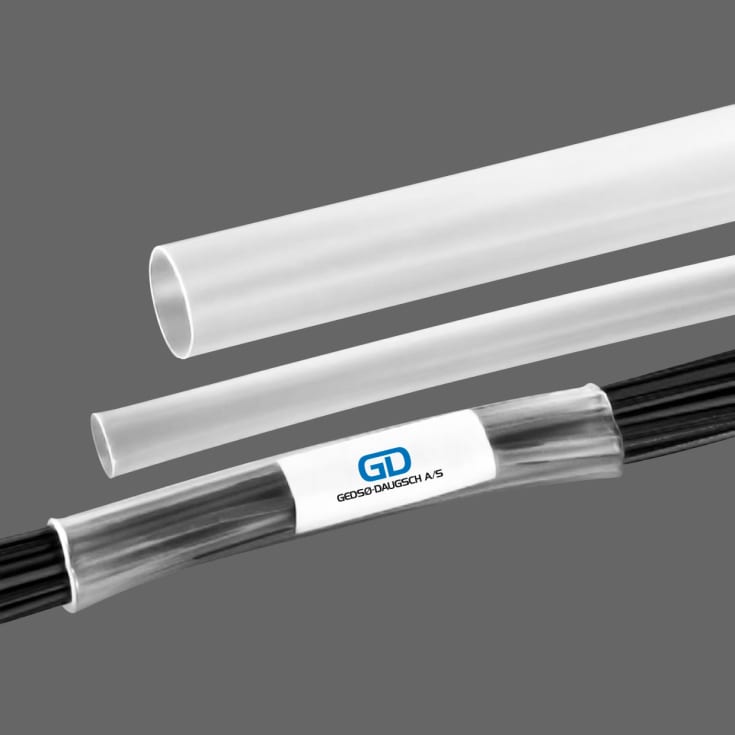 Krympeflex med lim, Ø24/8 mm, 1,2 meter, transparent