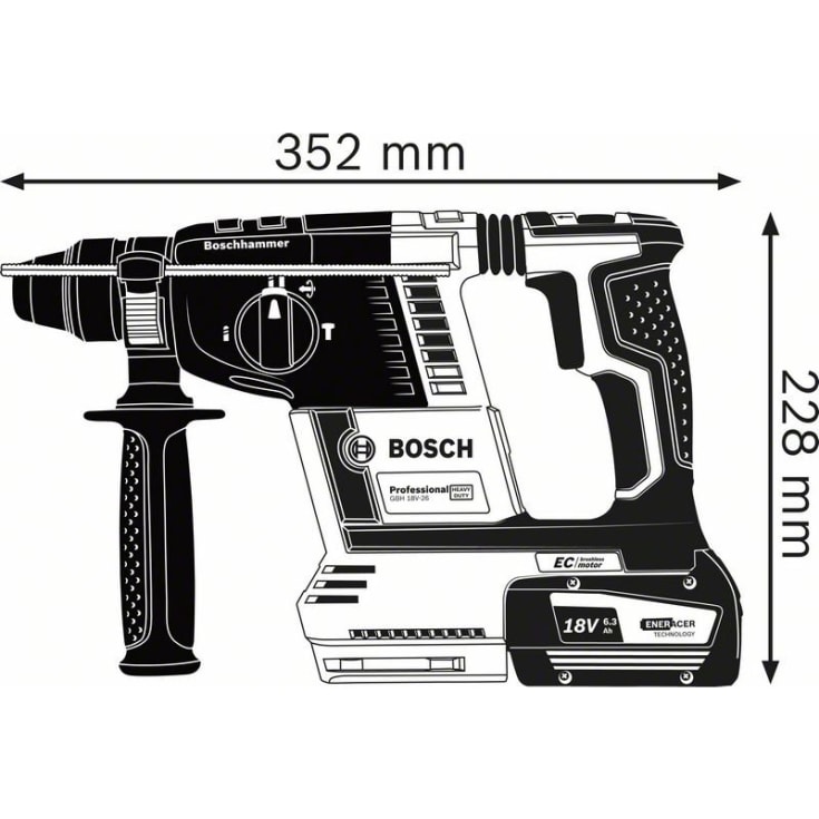 Bosch SDS borehammer GBH 18V-26 professional i kasse, uden batteri