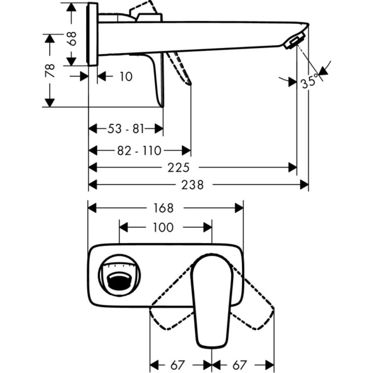 Hansgrohe Talis E 110 servantbatteri, gull