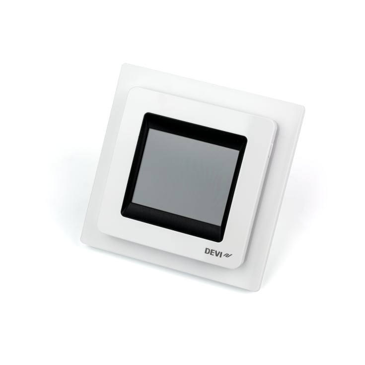 DEVIreg Touch termostat med golvgivare & designram, polar white