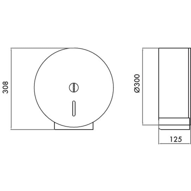 Randi Line 18 Maxi toiletrulleholder, børstet rustfrit stål