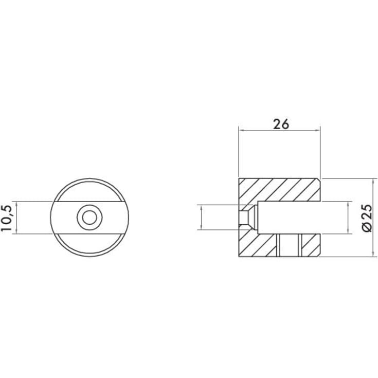 Randi Line 18 hyldebeslag, børstet rustfrit stål