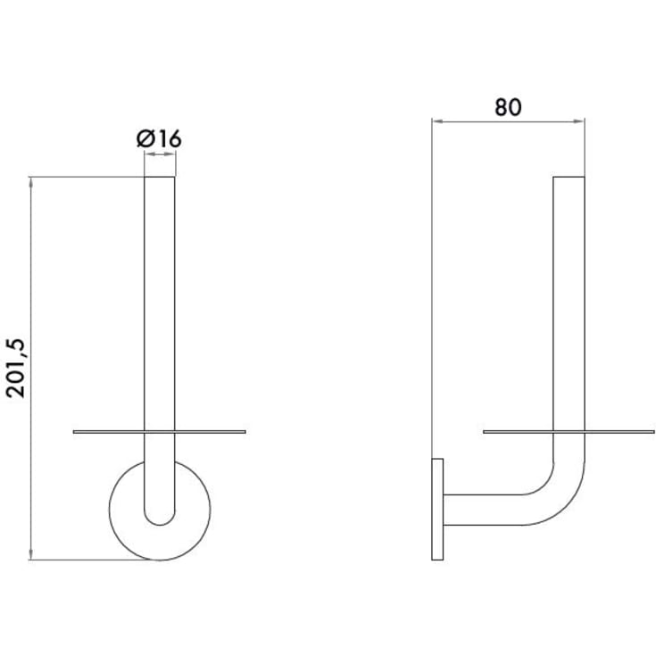 Randi Line 18 reservepapirholder, børstet rustfrit stål