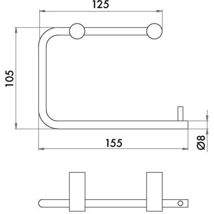 Randi Line 18 toiletrulleholder, børstet rustfrit stål