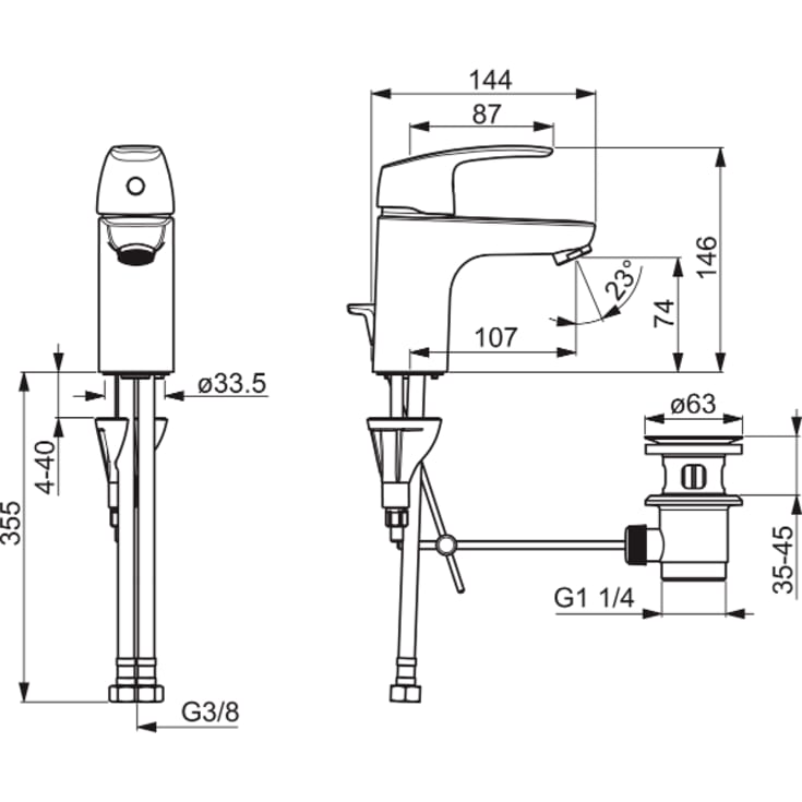 Oras Safira håndvaskarmatur, krom