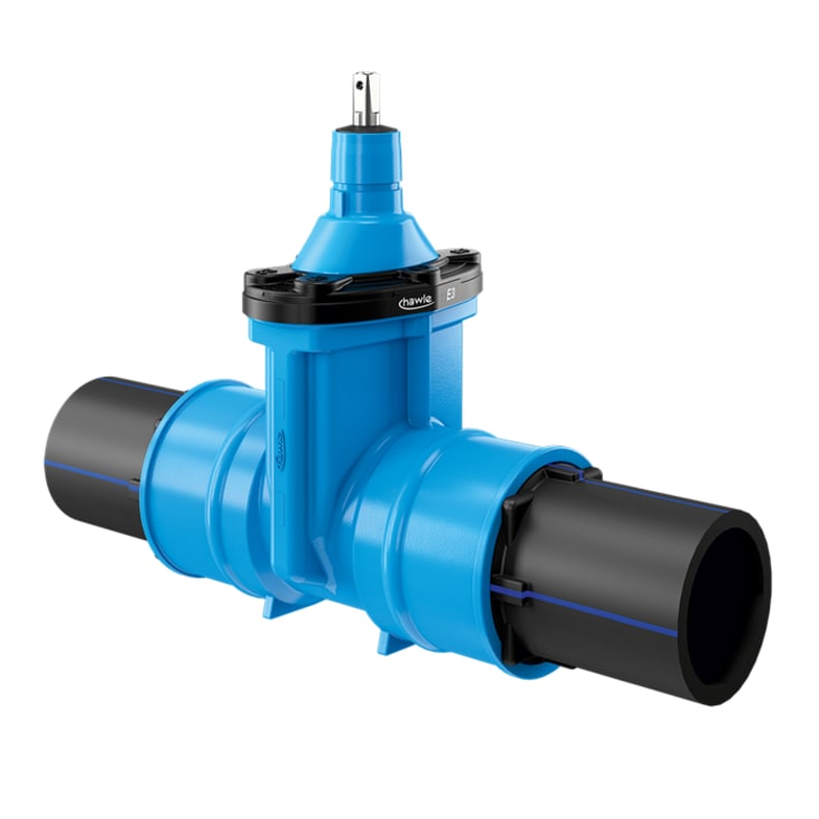 Hawle 63 mm portventil, PE-ändar SDR11, 4050 E3