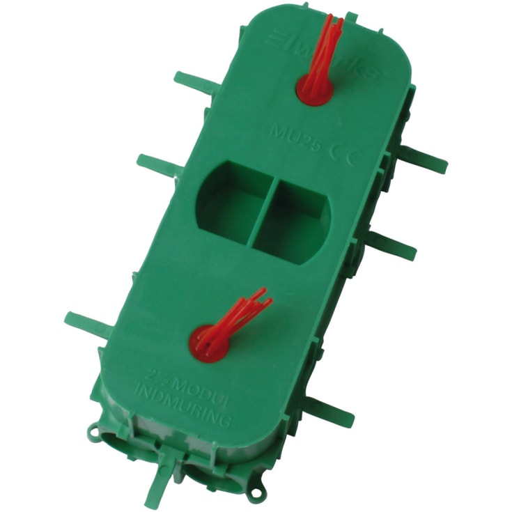 10 stk Indmuringsdåse MU25 til afbryder + stikkontakt, grøn