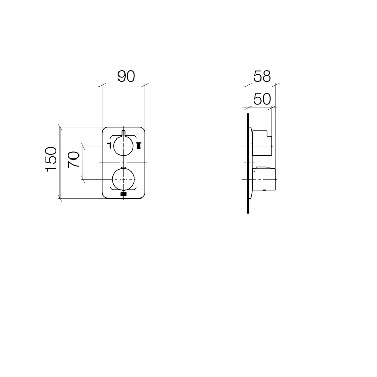Dornbracht Lissé brusearmatur, krom