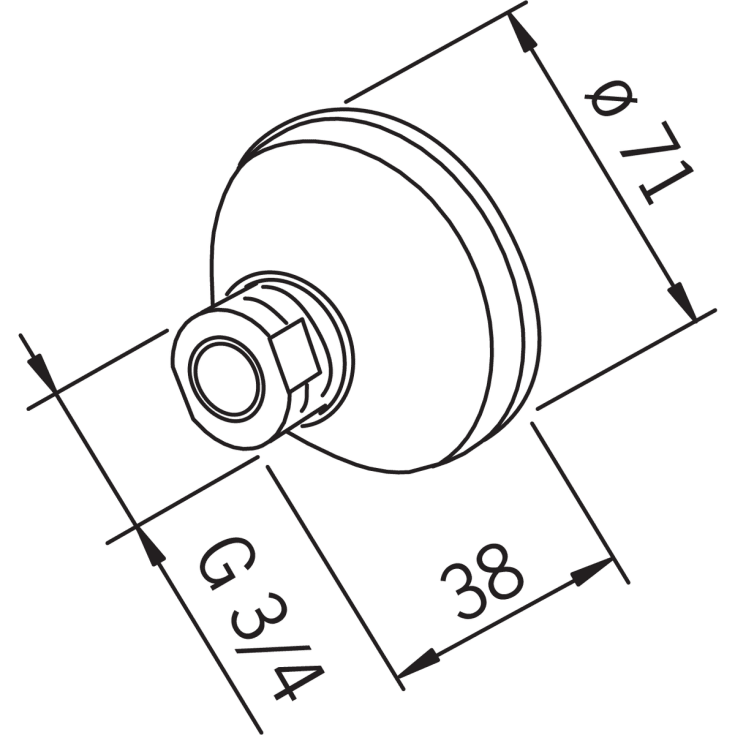 Oras väggfäste, G3/4", krom