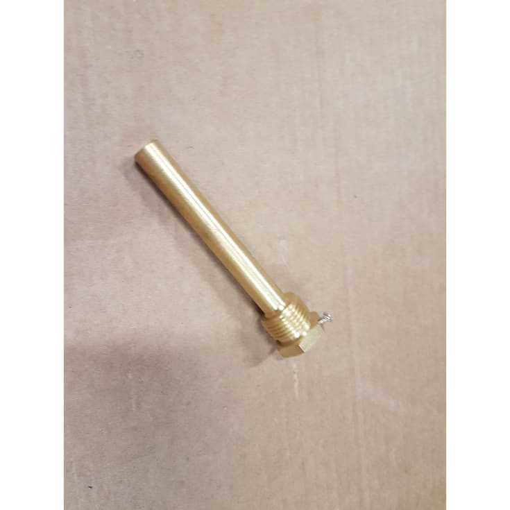 Messing dykrør, ½"x100 mm, m/stilleskrue, Indv.: Ø10 mm