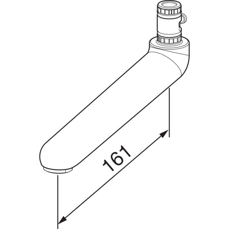 Oras Medipro utloppspip, 161 mm, krom