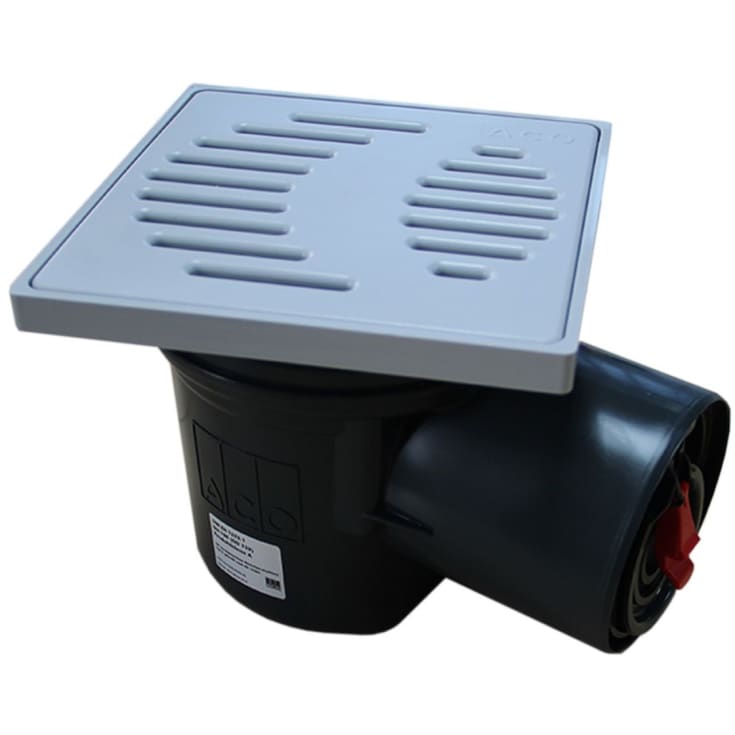 Aco Junior kælderafløb, til beton og flisegulv, højvandslukke, Ø100 mm