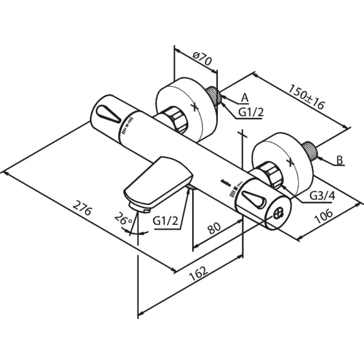 Damixa Silhouet kararmatur, børstet messing