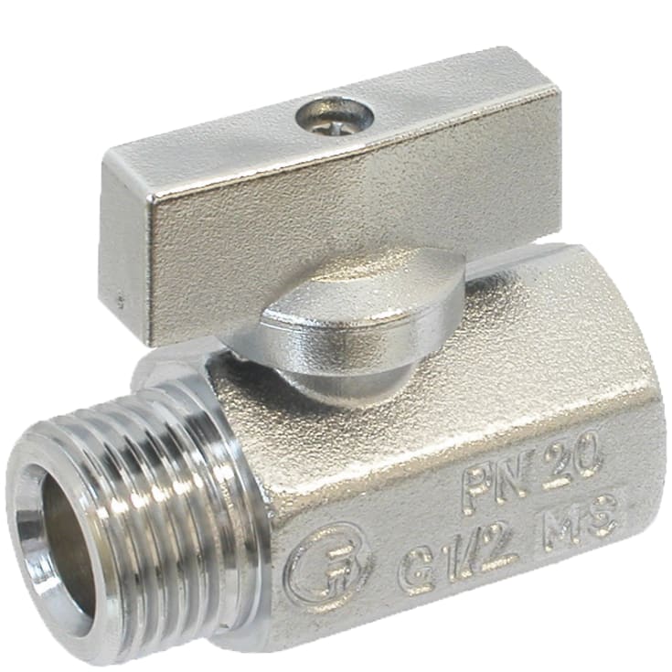 Mini 581 ventil, rødgods, muffe/nippel, 1/2", kraftig model