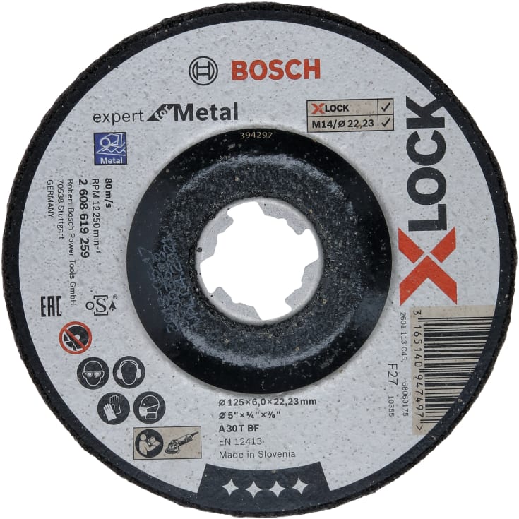 10 stk Bosch skrubskive X-Lock EFM 125x22,2x6mm