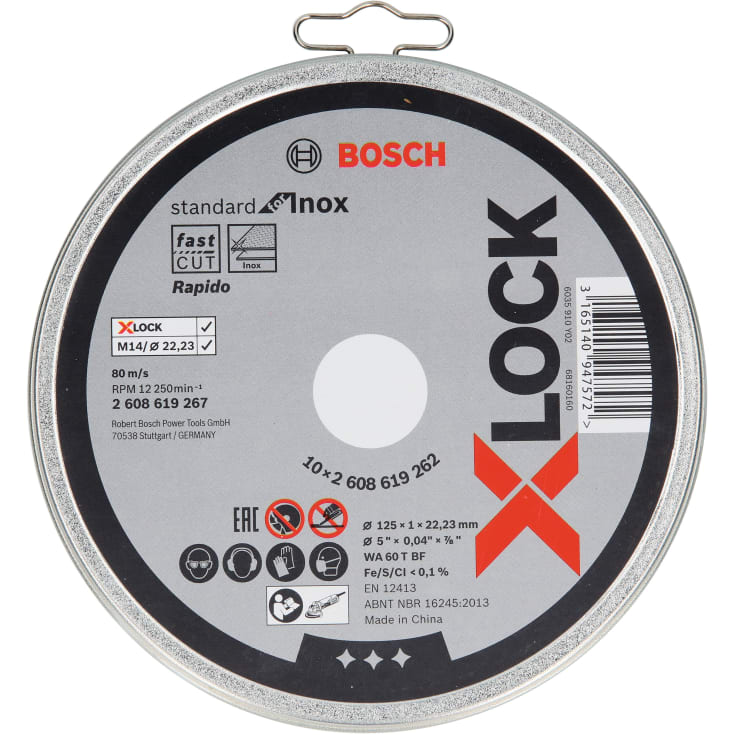 Bosch X-LOCK skæreskive STDI, 125 x 1,0 mm, inox, 10 stk.