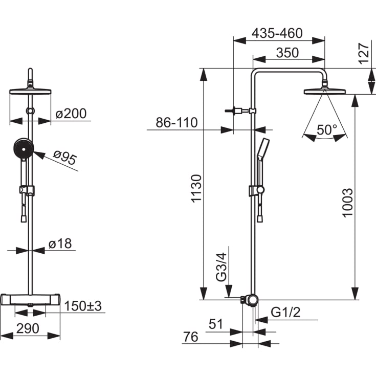 Oras Nova 7402 dusjsett, krom