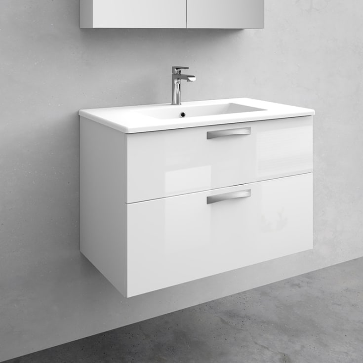 Noro City servantskap, 80x45.3 cm, hvit høyglans