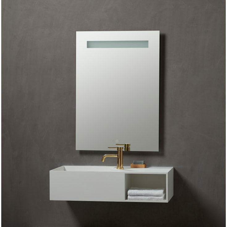 Loevschall Venice Multiwhite spejl med LED belysning og touchpanel 60x85 cm