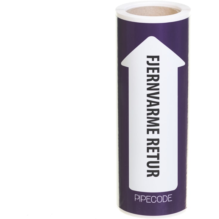 Pipecode Rørmærke - Fjernvarme retur - 80mm x 5m