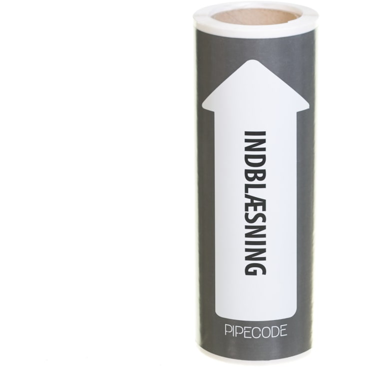 Pipecode Rørmærke - Indblæsning - 80mm x 5m