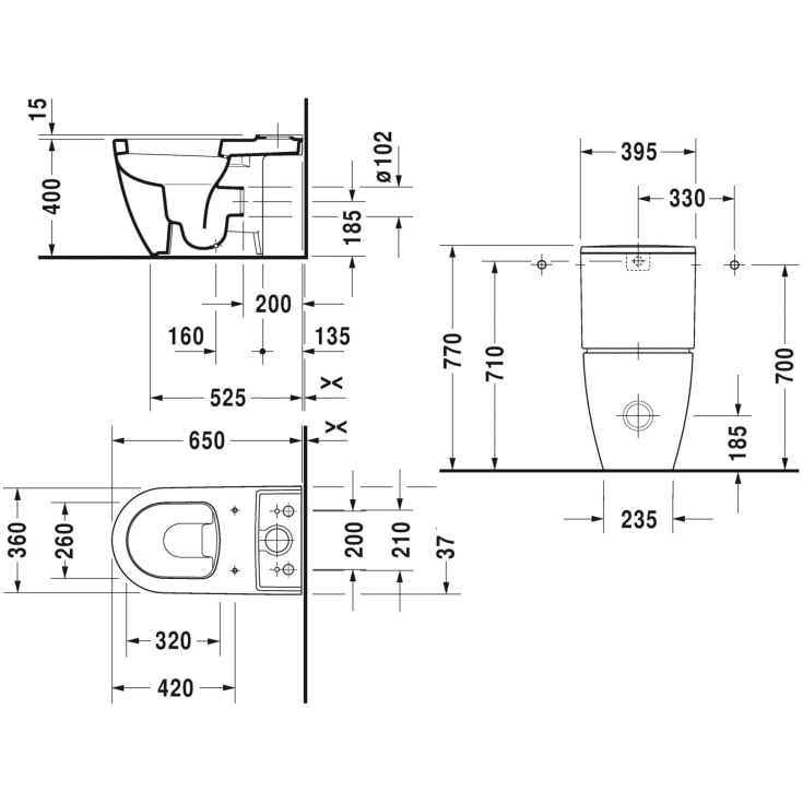 STAND-WC 650MM ME BY STARCK HV
