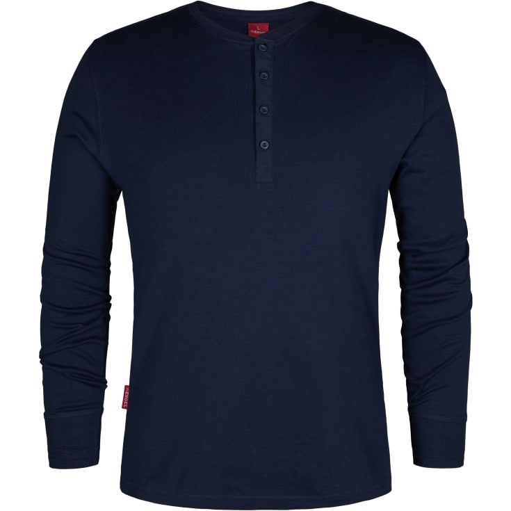 FE Engel Grandad langærmet t-shirt, marineblå, str. S