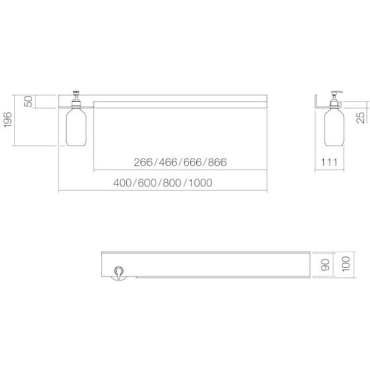 Laufen Assist hylla, 60x10 cm, matt svart