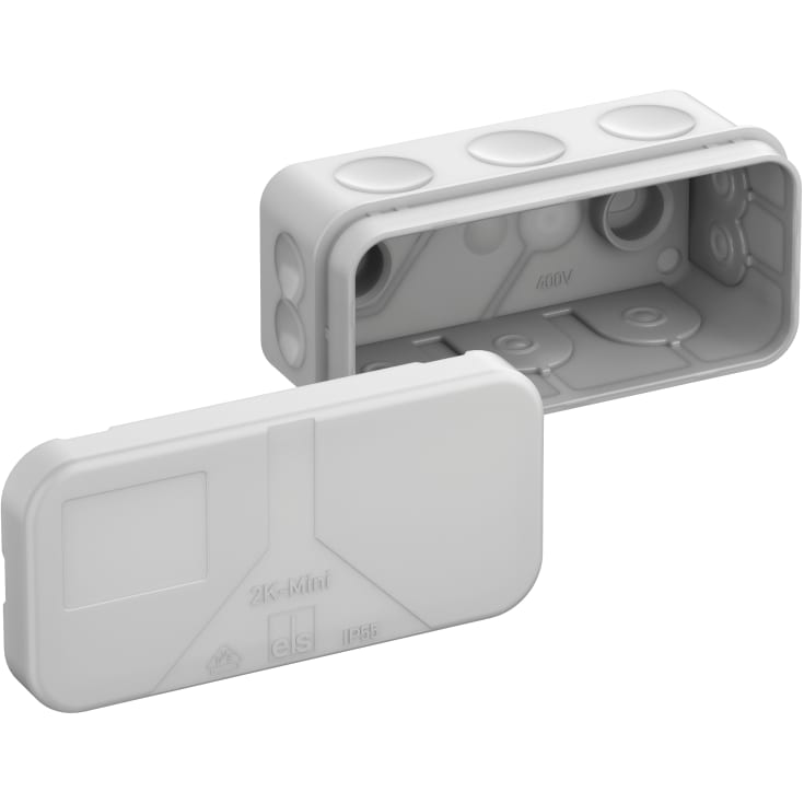 Membrandåse 2K-Mini-L, grå, uden klemmer, 43 x 89 x 38 mm