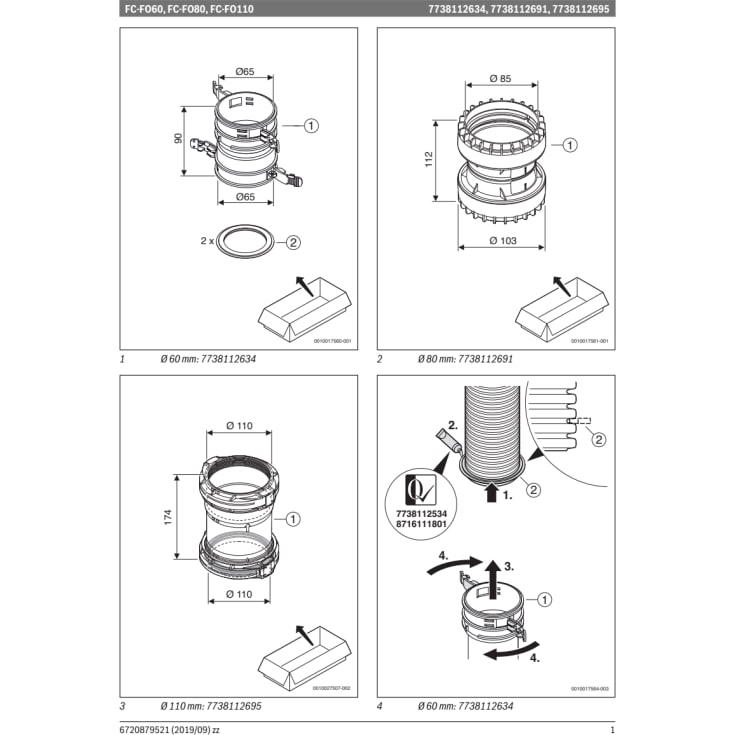 Bosch 60 mm samlemuffe