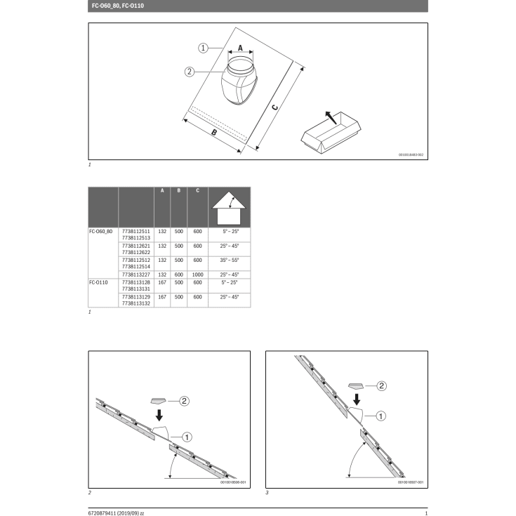 Bosch taginddækning 25-45°, 700 x 1000 mm