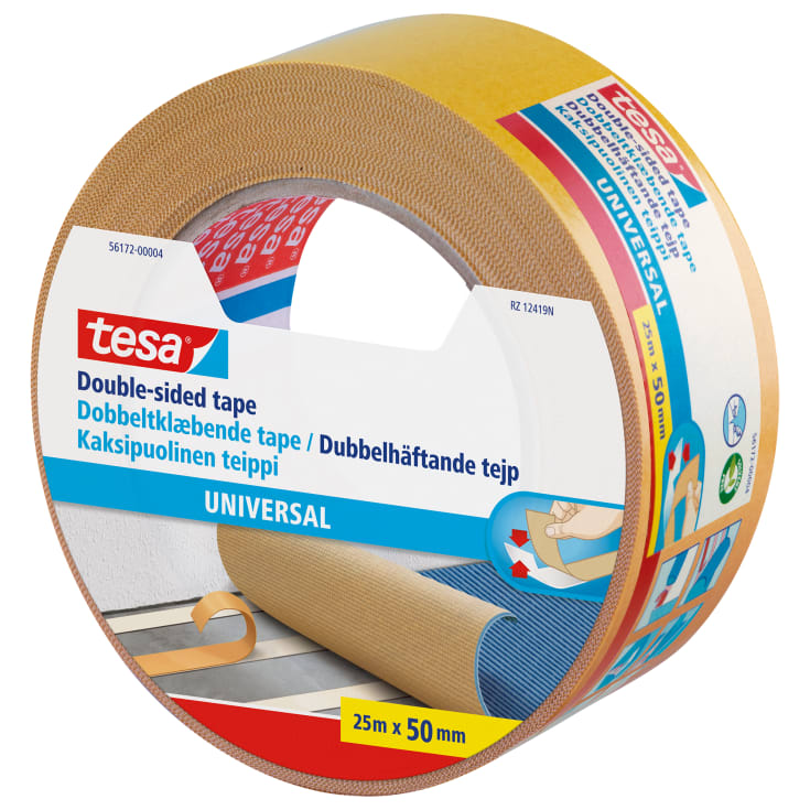 Tesa dobbeltklæbende lærredstape, 50 mm, 25 meter