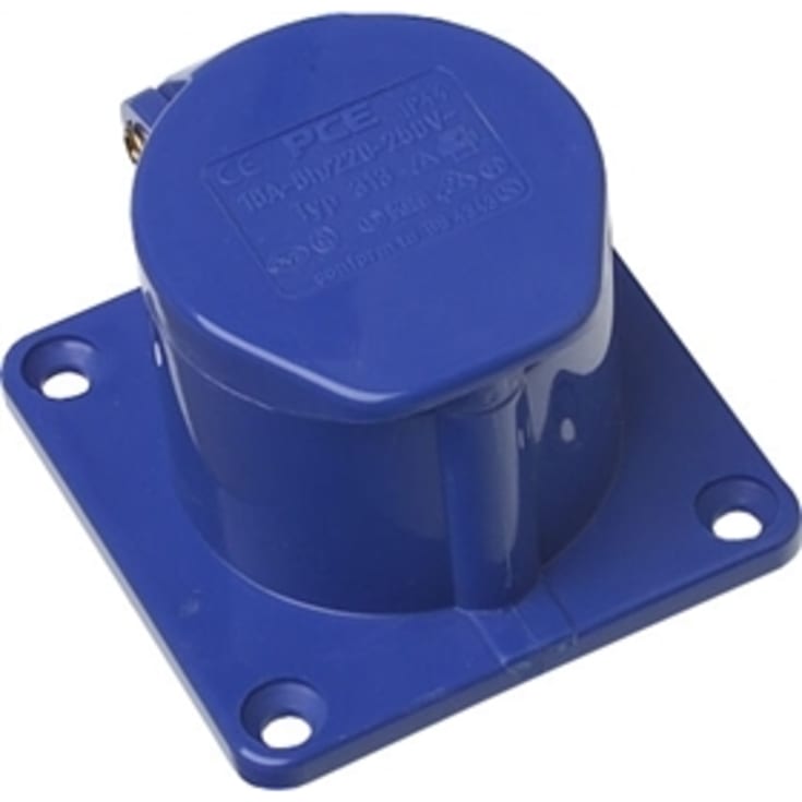 CEE Flänsuttag 16A 2P+J 230V rak