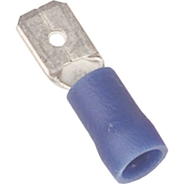 100 st Isolerat flatstift, blå, 1,5-2,5 mm²