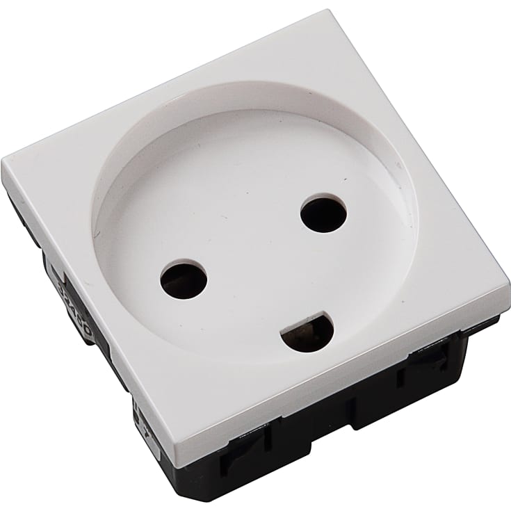 Mosaikkkontakt Dansk Standard 2P+J Enkel, Hvit