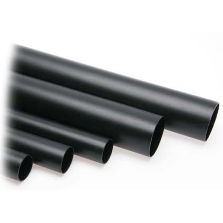 Krympslang med lim, Ø18/6 mm, 2 meter, svart