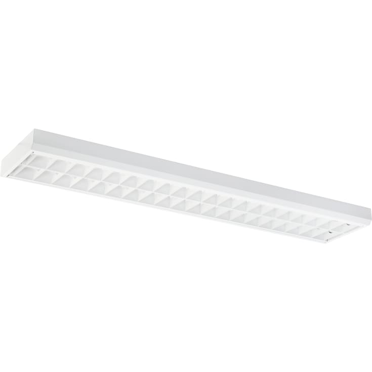 Lareno Modus kontorarmatur for 2 x LED rør i hvid med alu gitter