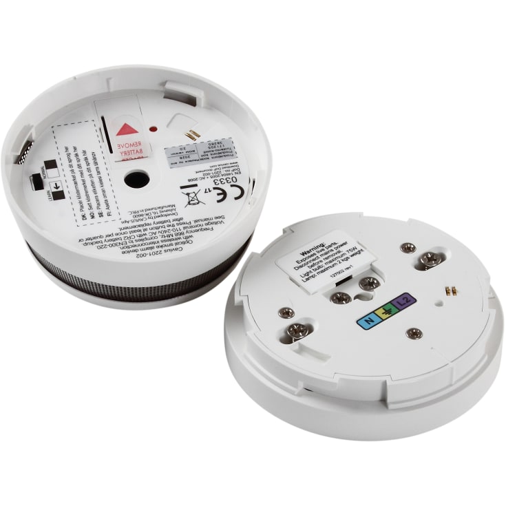 Cavis brandvarnare RF, 230V, trådlös, vit